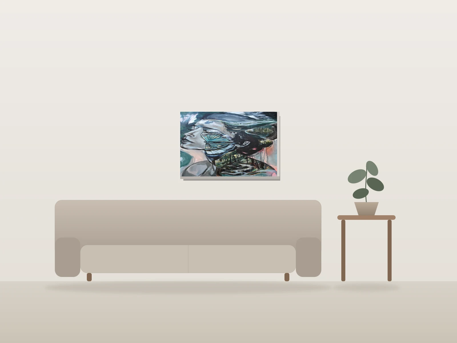 Innerportal by Jeanne Beaudry shown to scale in a room