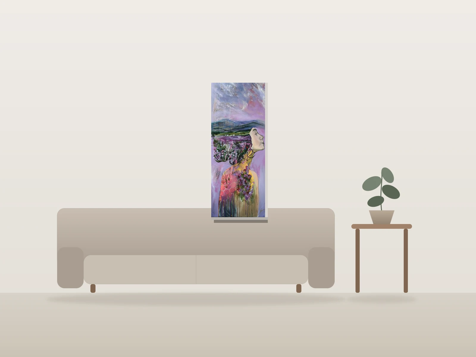 Brise de baies by Jeanne Beaudry shown to scale in a room