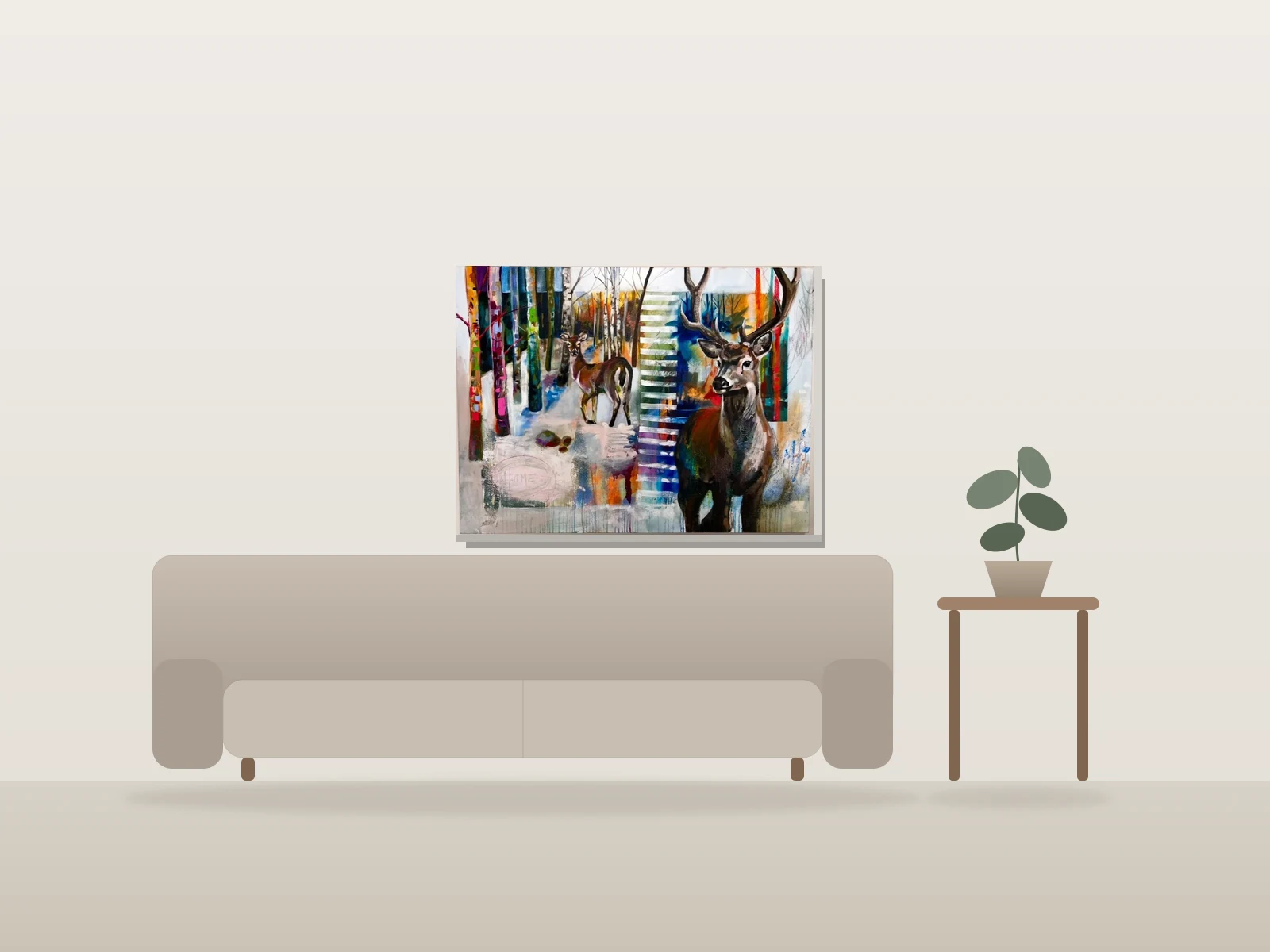 Maison by Marie-Eve Hurteau shown to scale in a room