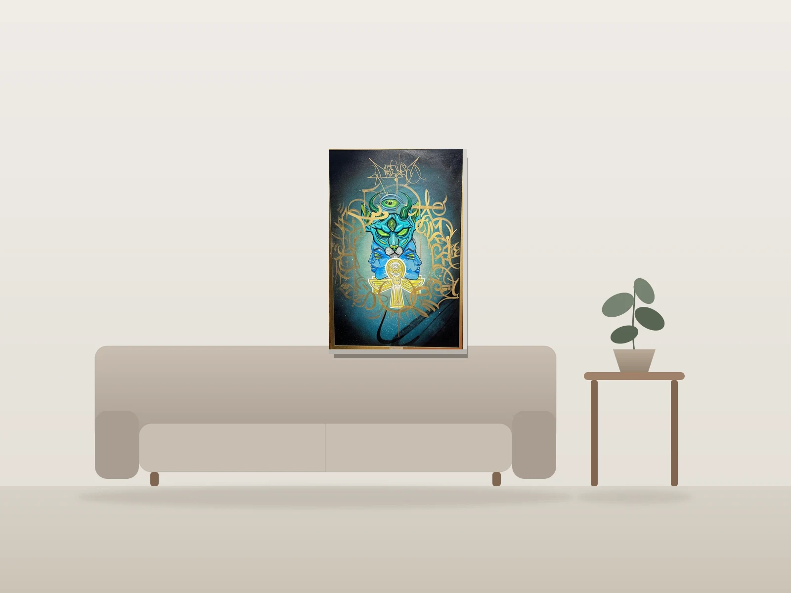 Symbolisme by Psyqu33n shown to scale in a room