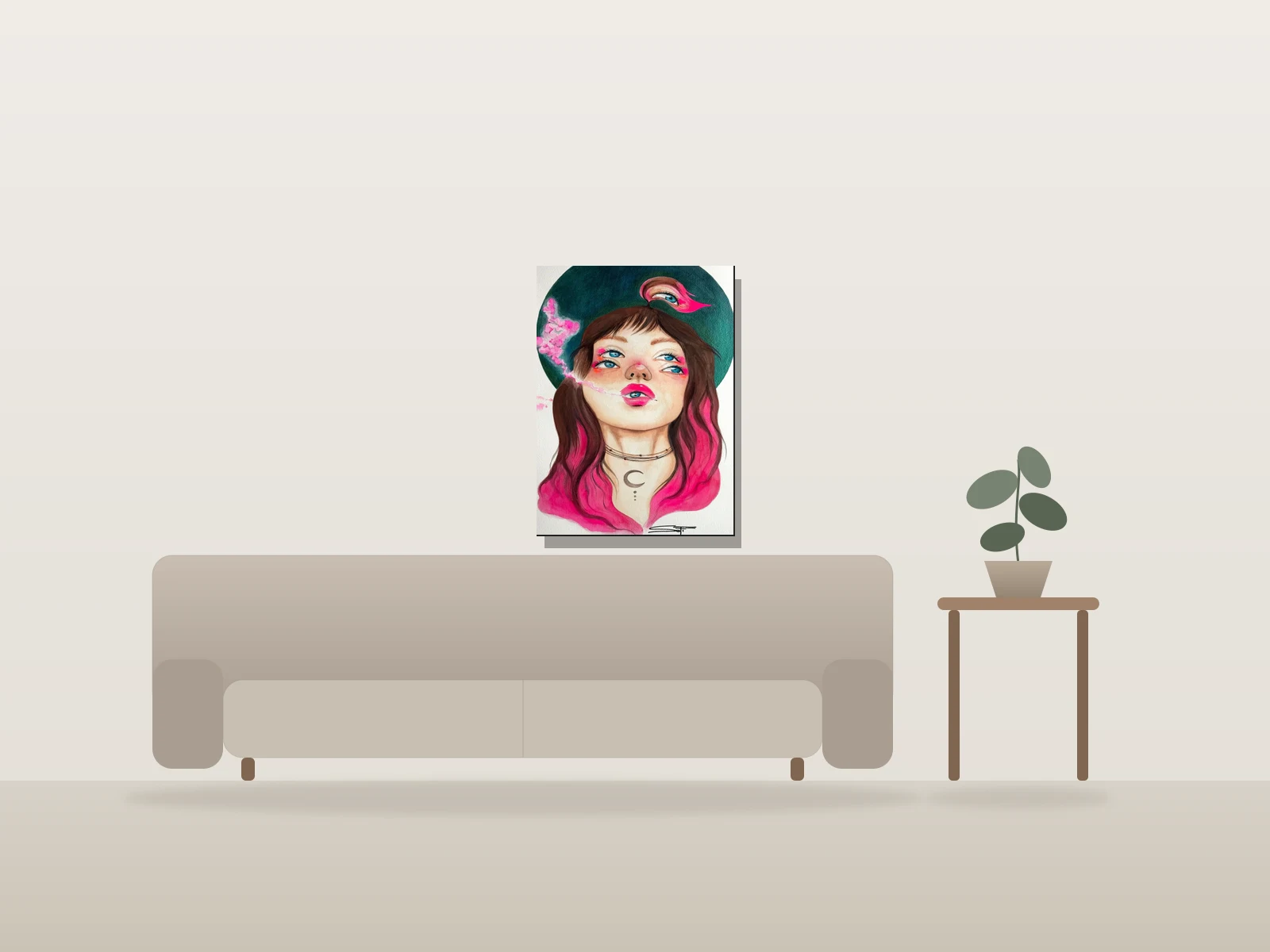 Sarah by sofi shown to scale in a room