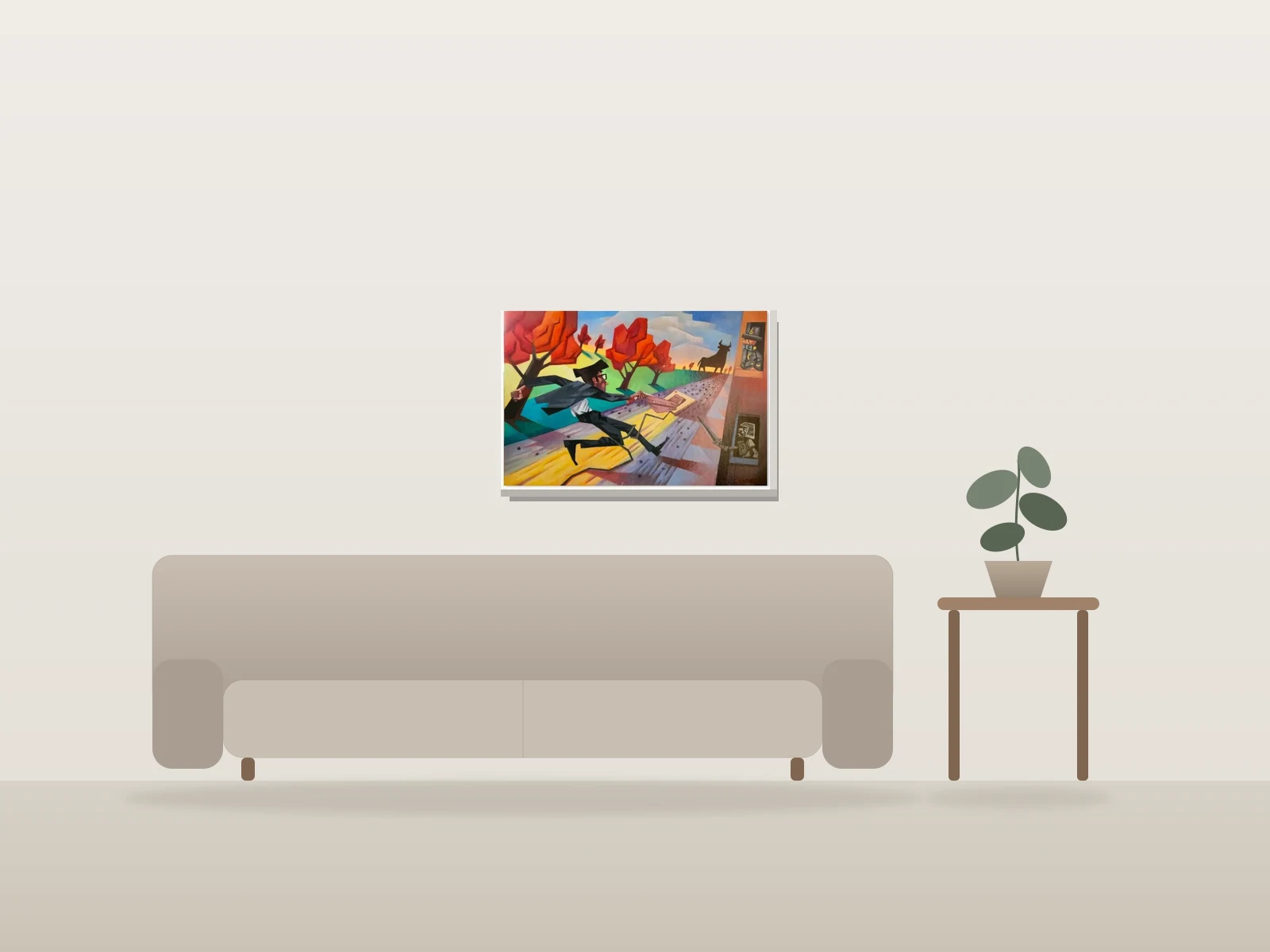 Démineur by Charlie Ramos shown to scale in a room