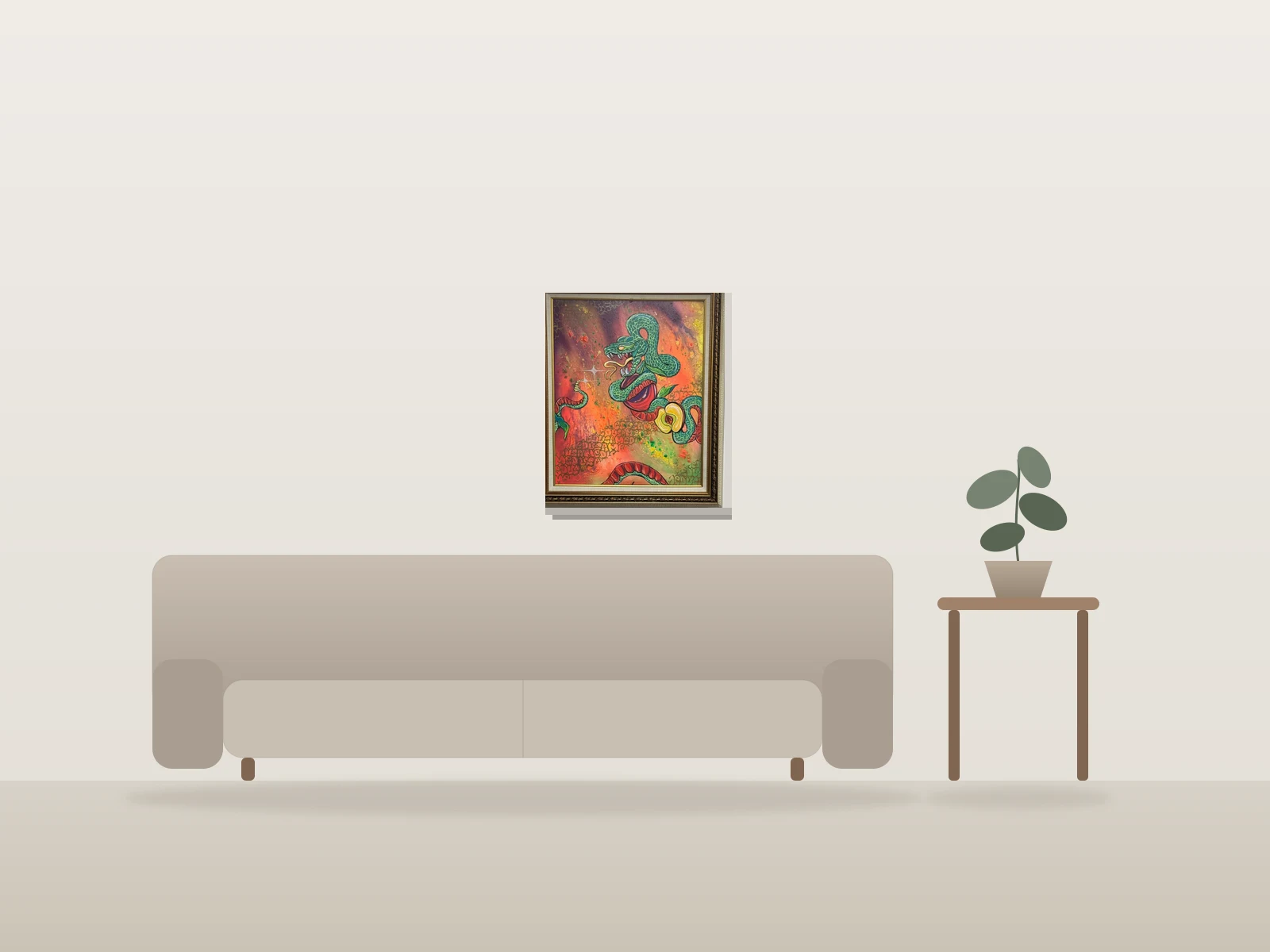 Origines by Psyqu33n shown to scale in a room
