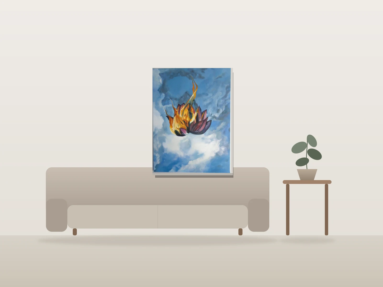 Dévorant by Léo TT shown to scale in a room