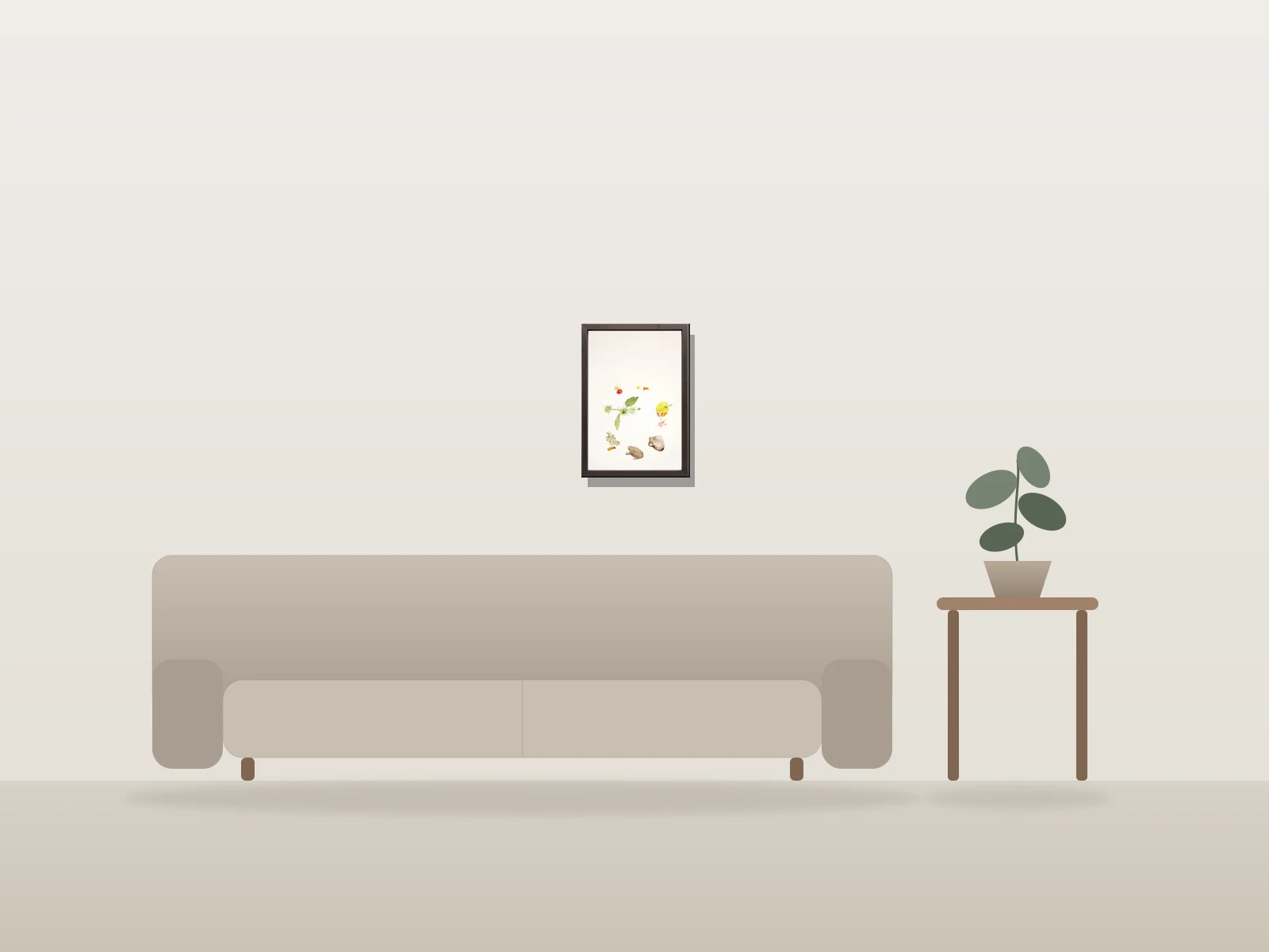 St-Nil by Léo TT shown to scale in a room