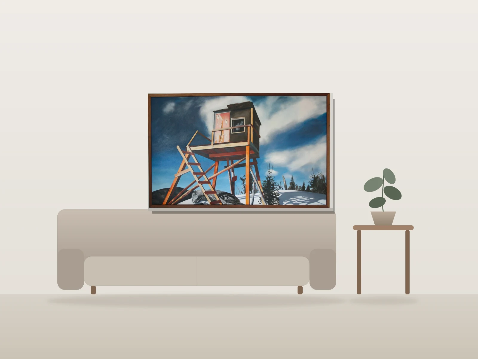 Watche no2 by Léo TT shown to scale in a room