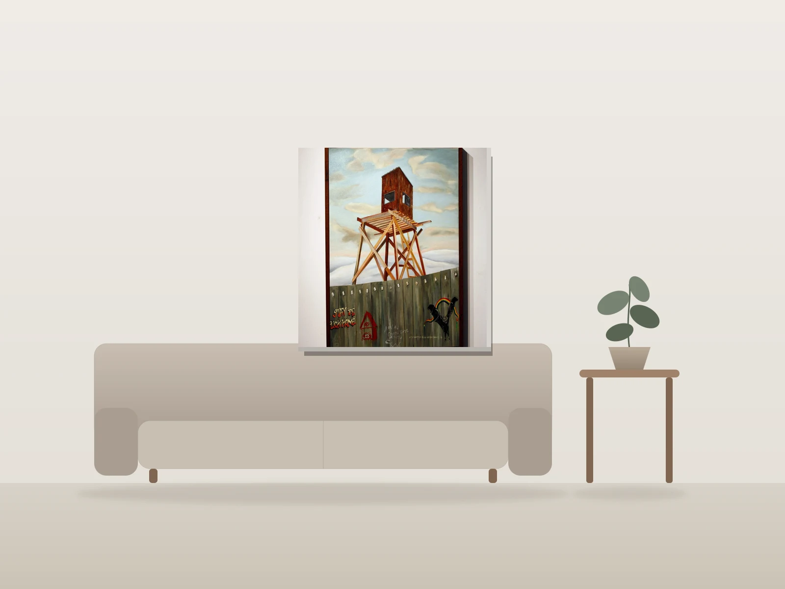 Watche no7 by Léo TT shown to scale in a room