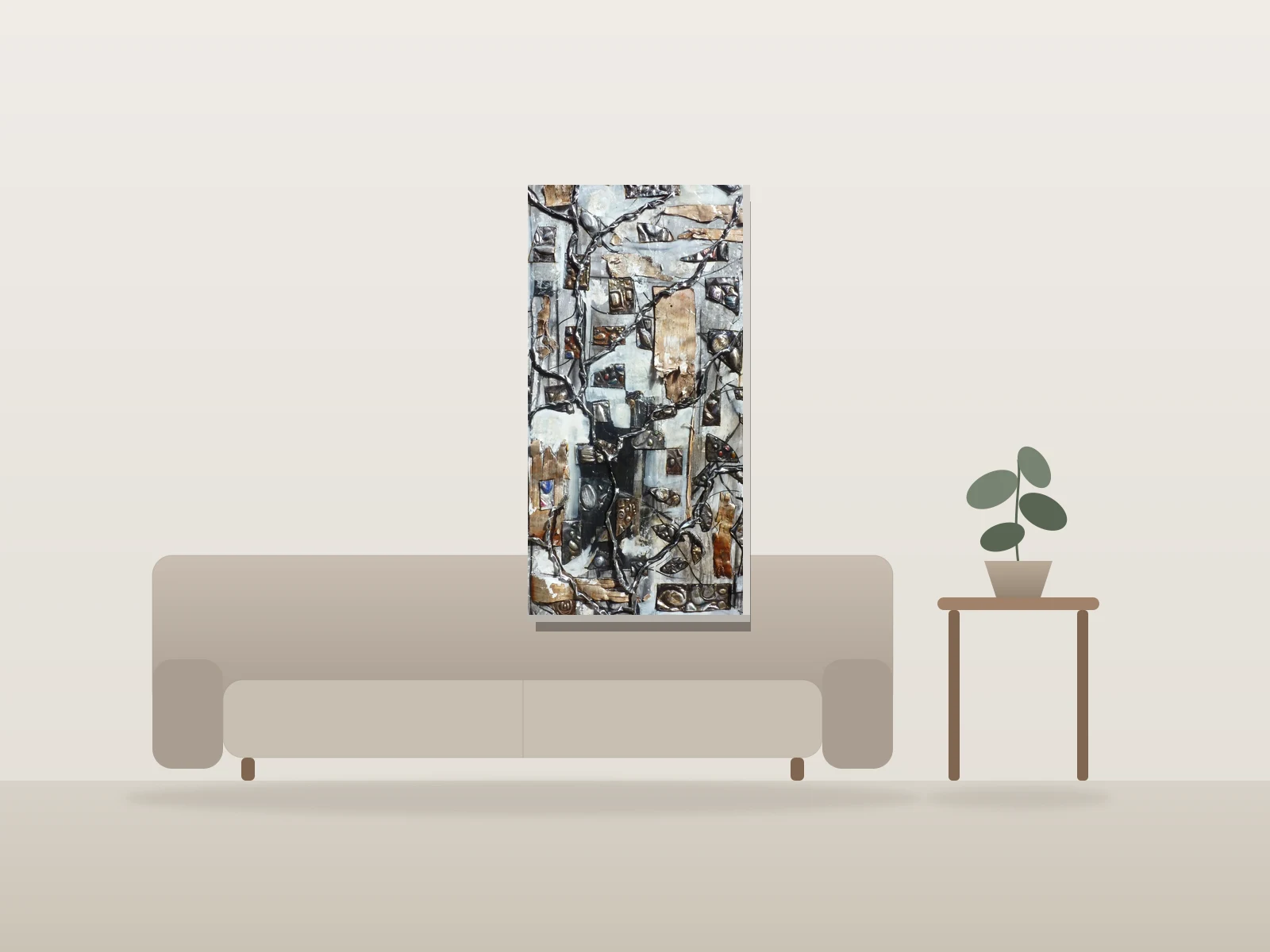 Firmament by cathyjolicoeur shown to scale in a room