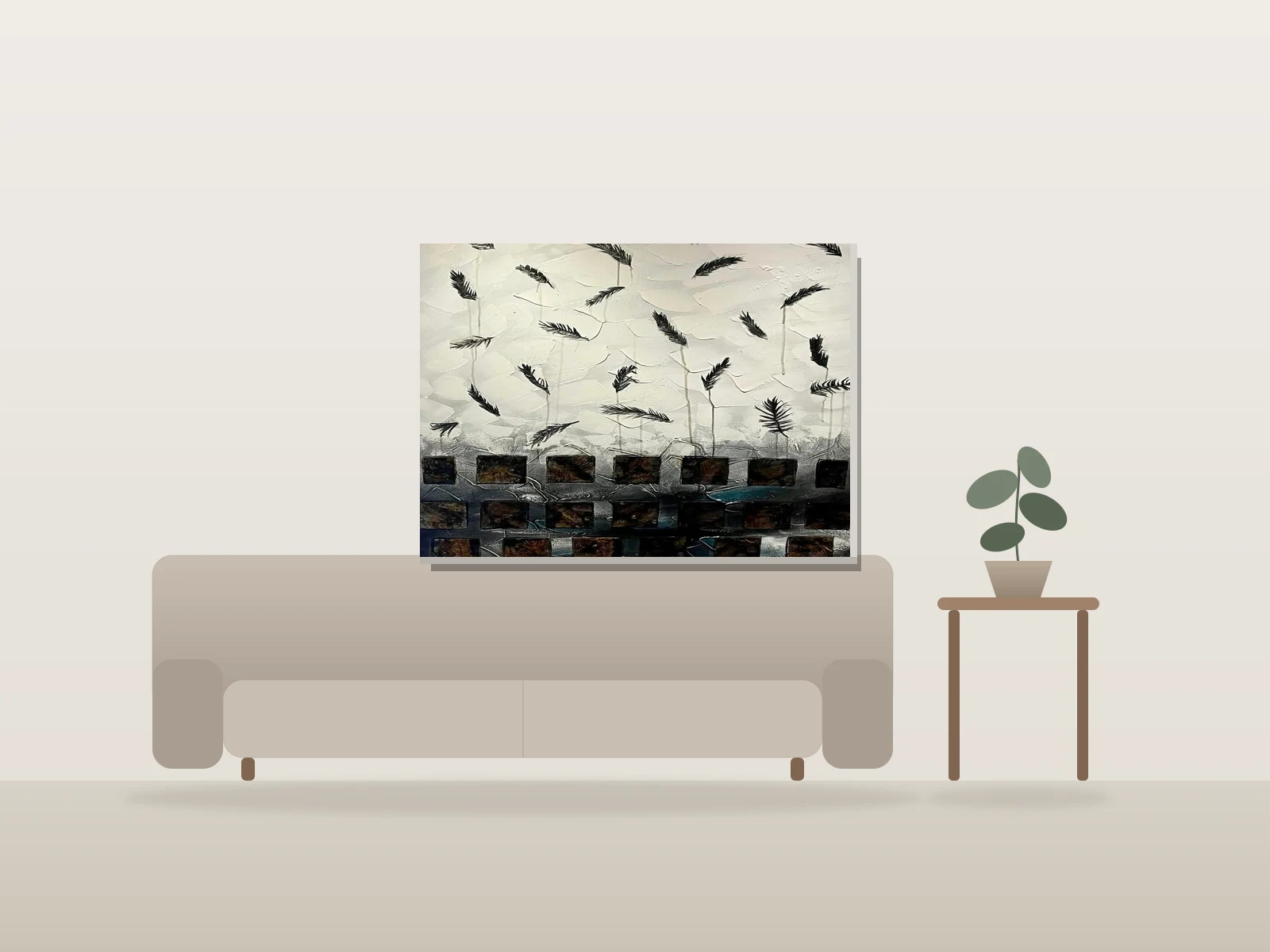 Au gré du vent by cathyjolicoeur shown to scale in a room