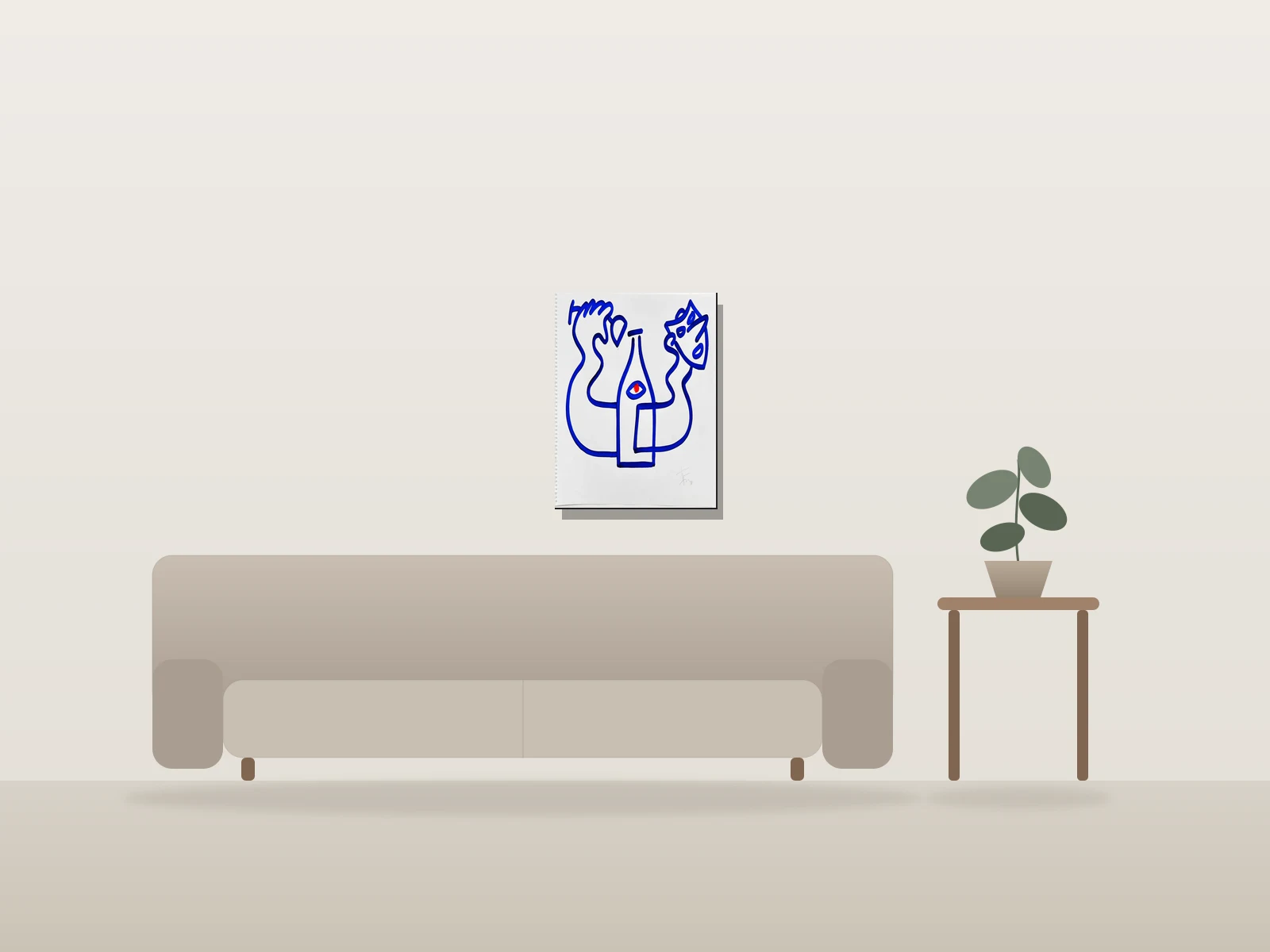 La comédie dell'arte par thefakemuseum présentée à l'échelle dans une pièce
