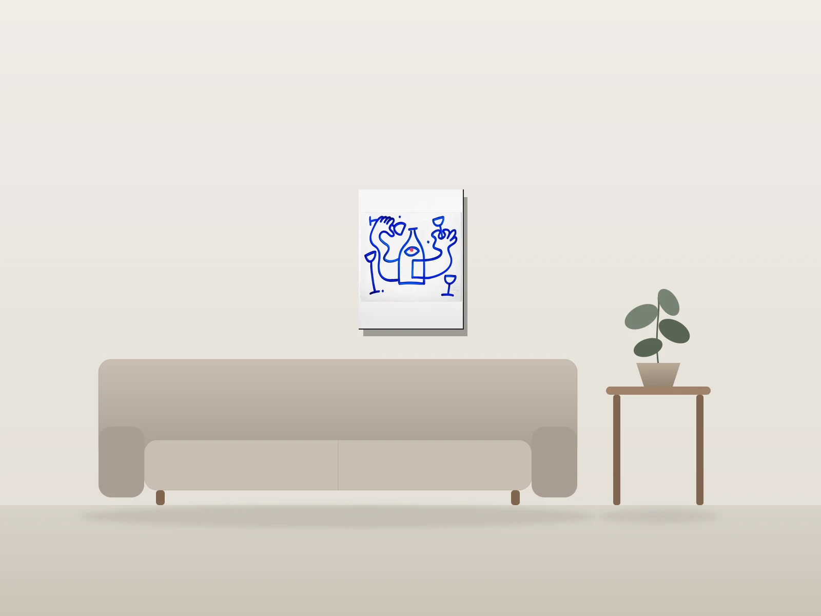 La dégustation by thefakemuseum shown to scale in a room