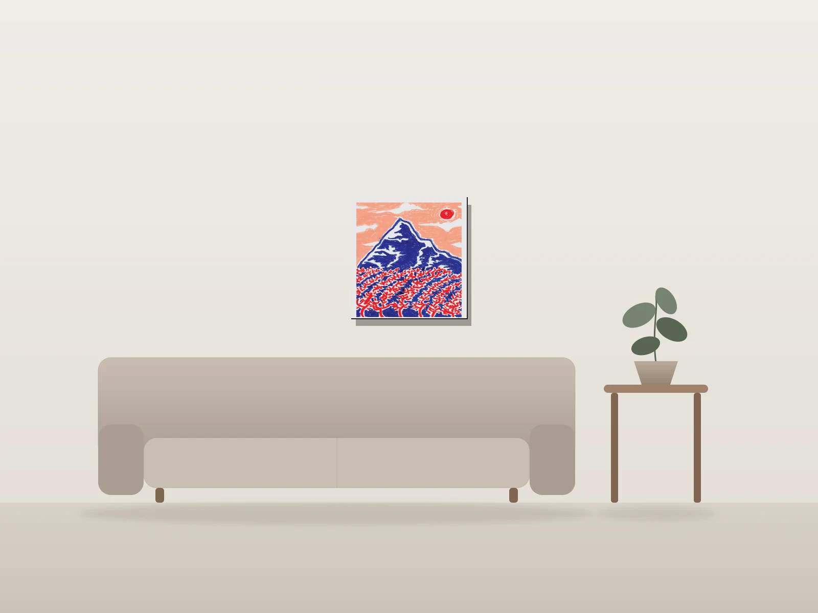 Vignes de Calce by thefakemuseum shown to scale in a room