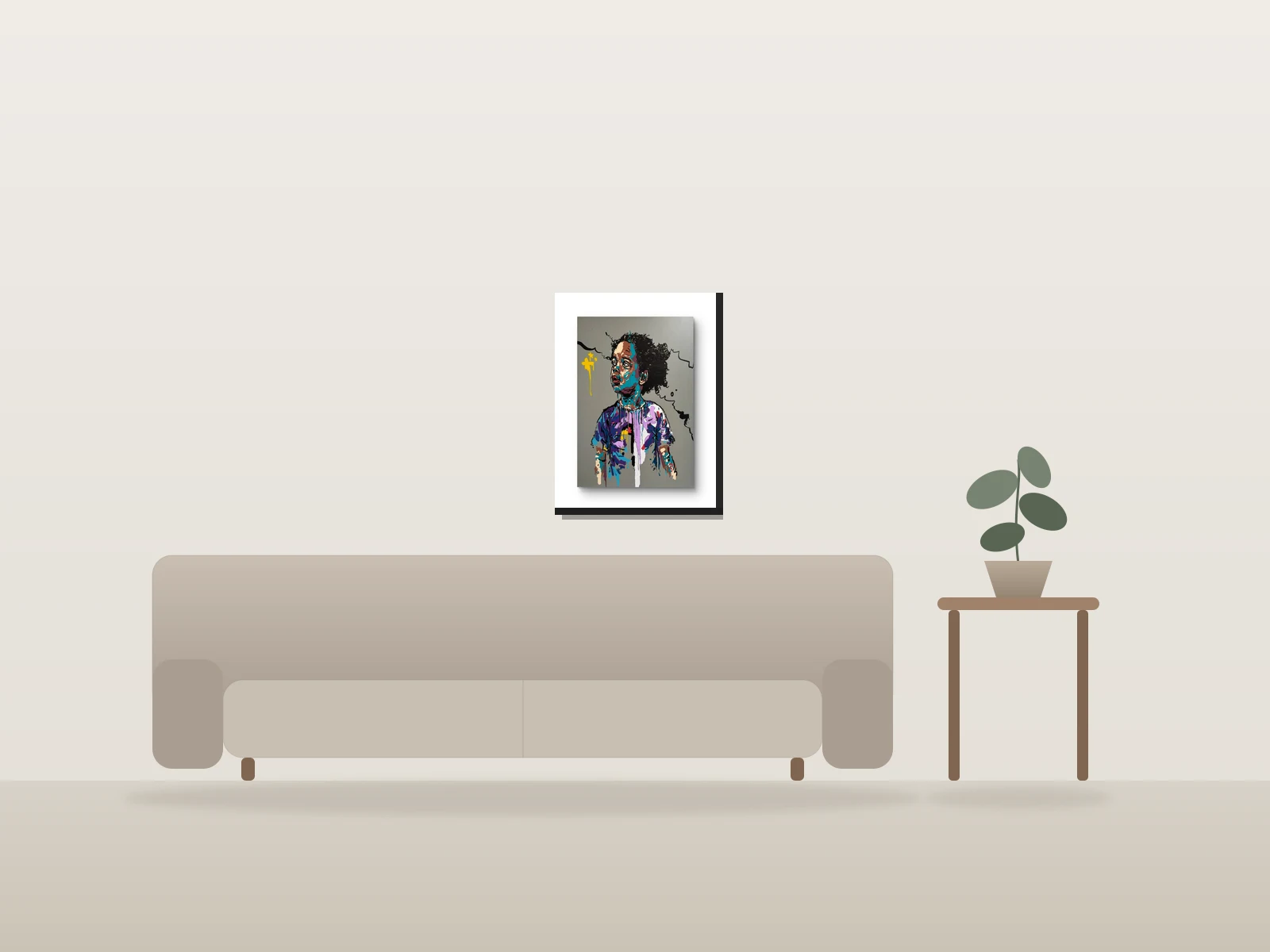 Ma propre réflexion by Dank shown to scale in a room