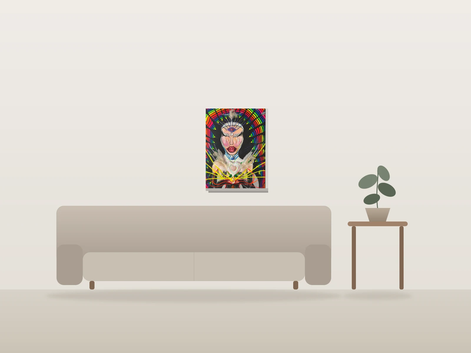 Lumière & Noirceur by Alexandra Hayes shown to scale in a room