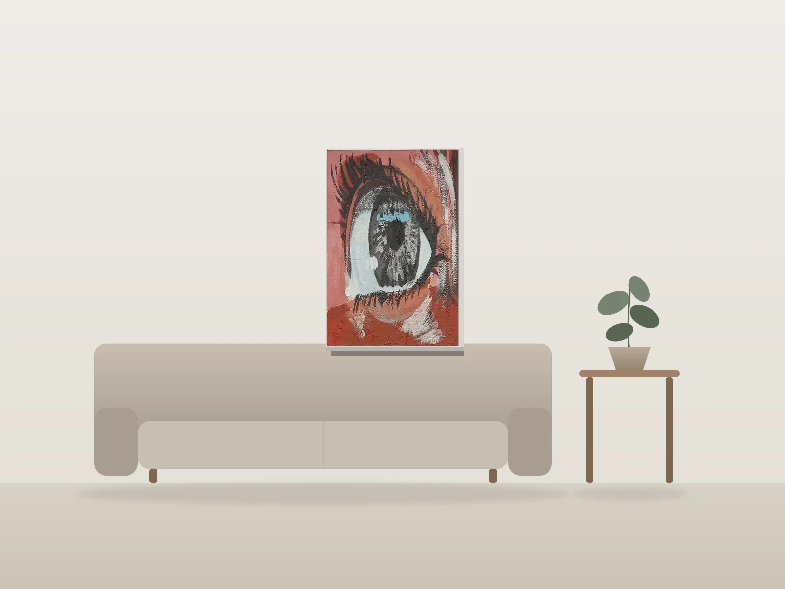 L'oeil by Gaëlle Eber shown to scale in a room