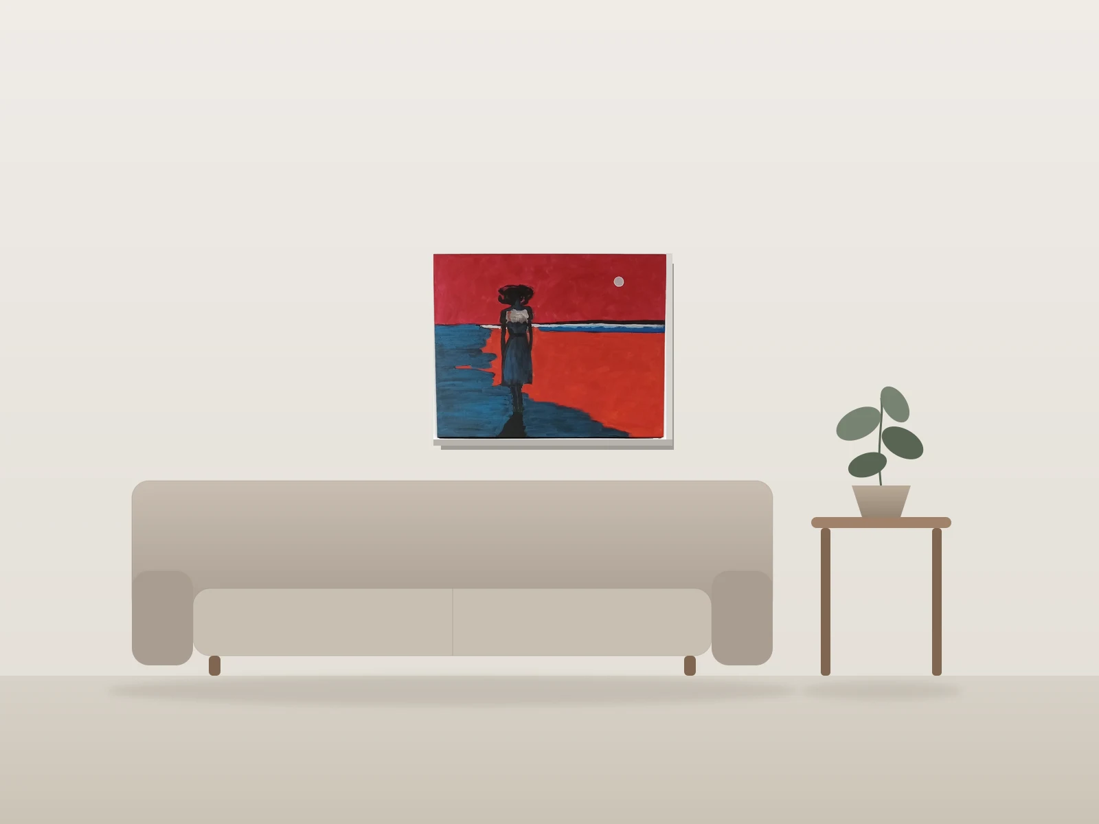 Les berges by Gaëlle Eber shown to scale in a room