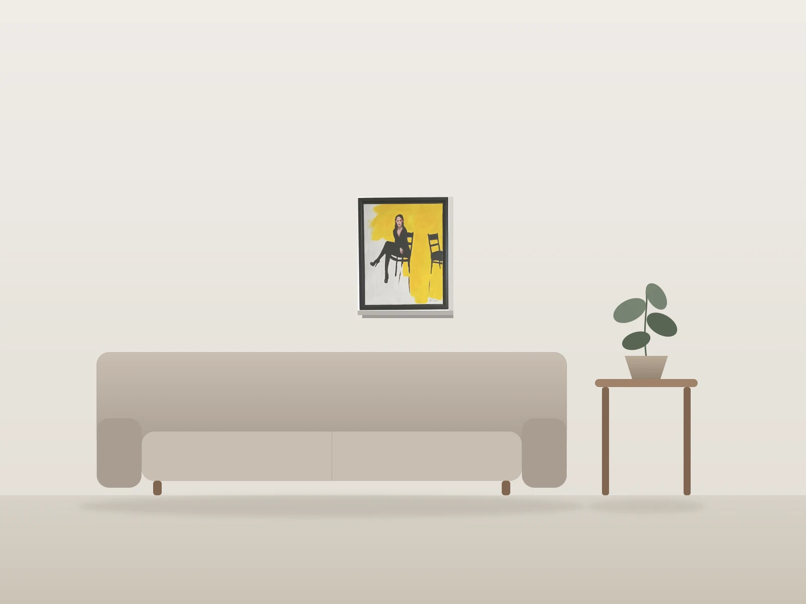 Deux chaises by Gaëlle Eber shown to scale in a room