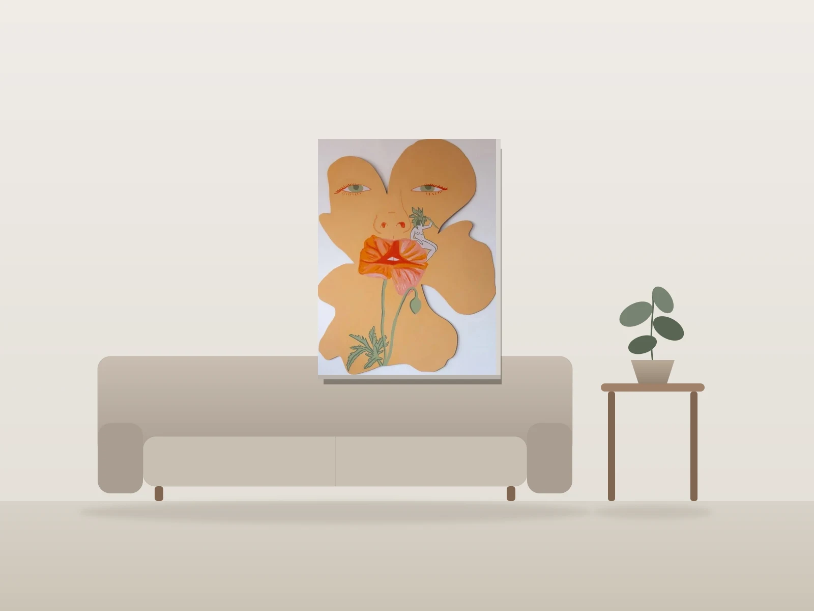L'alignement de l'identique by Anaïs Briend . Plouc Atelier shown to scale in a room