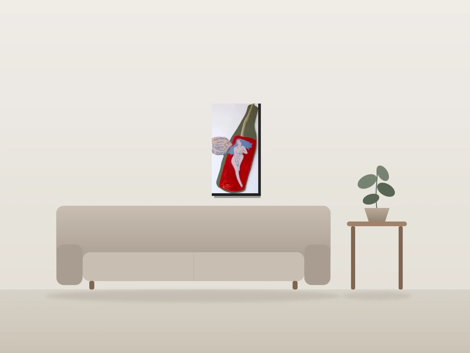 Cartoons du samedi by Anaïs Briend . Plouc Atelier shown to scale in a room