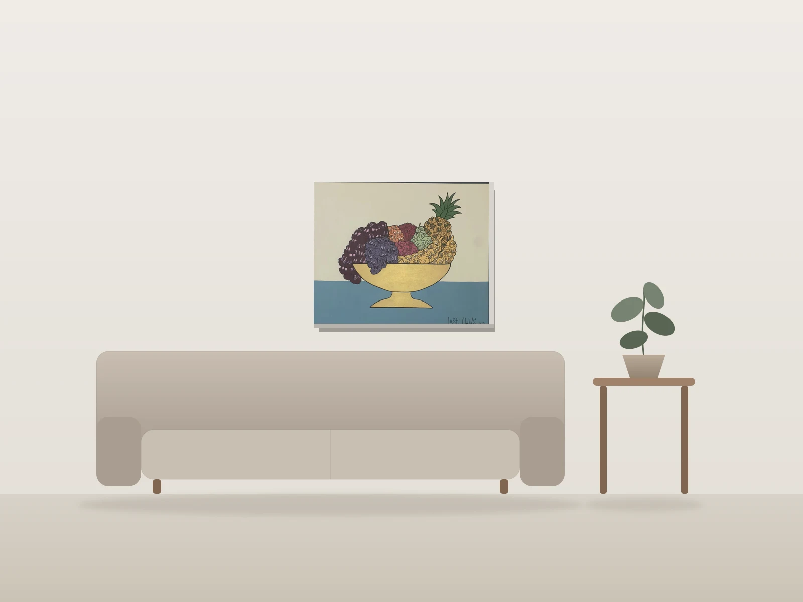 Fruit de l'obscurité by Lost Claws shown to scale in a room