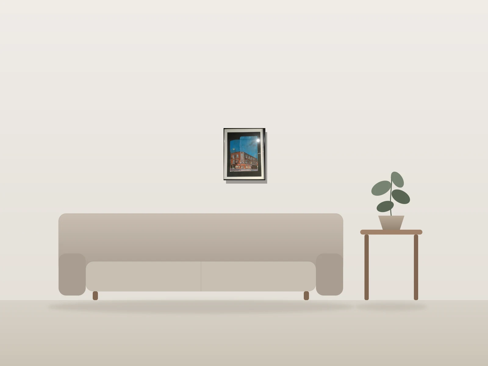 Sans titre by Timoh Garcia shown to scale in a room