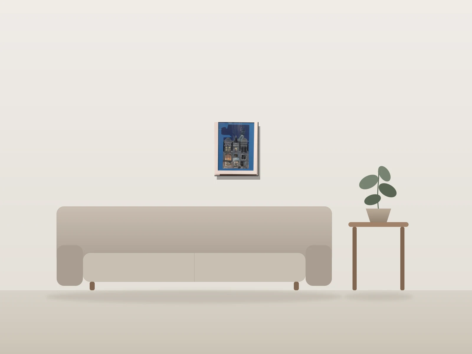 Sans titre by Timoh Garcia shown to scale in a room
