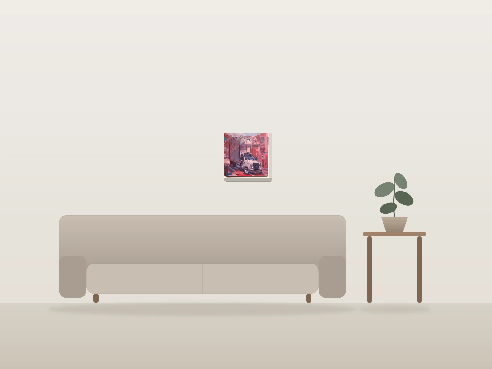 Sans titre by Timoh Garcia shown to scale in a room
