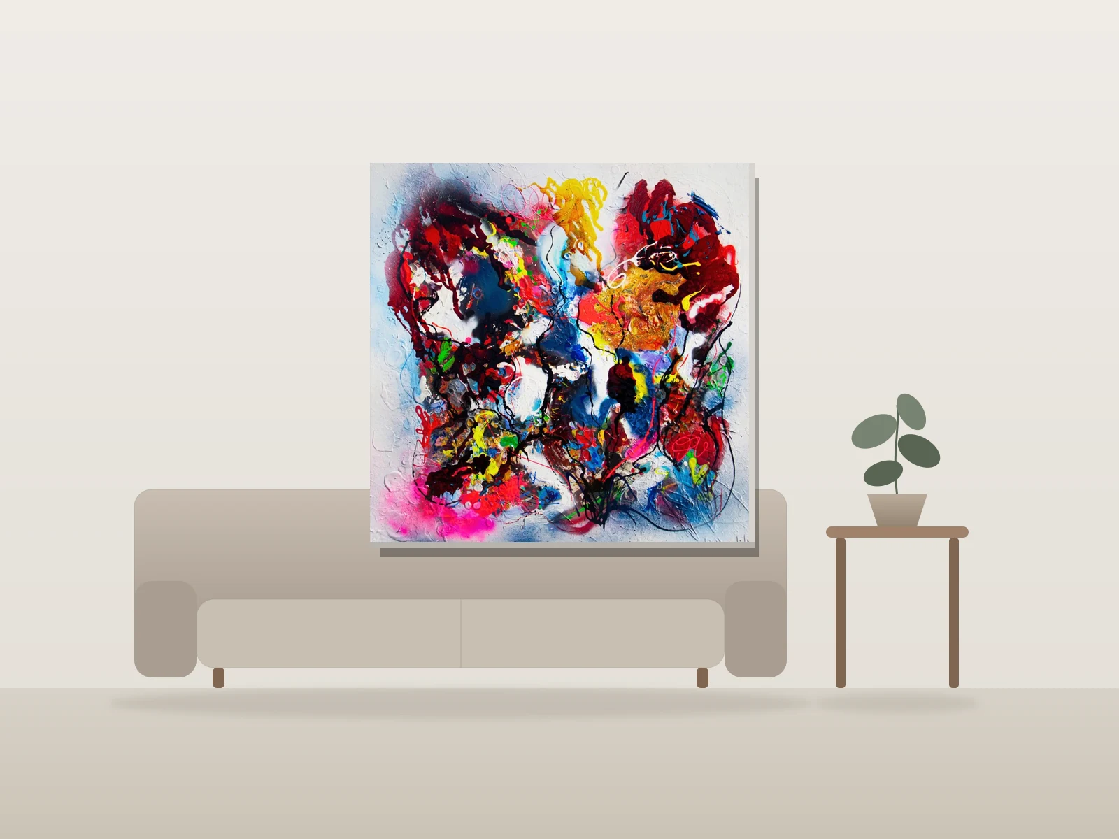 Métamorphose by Wina Art shown to scale in a room