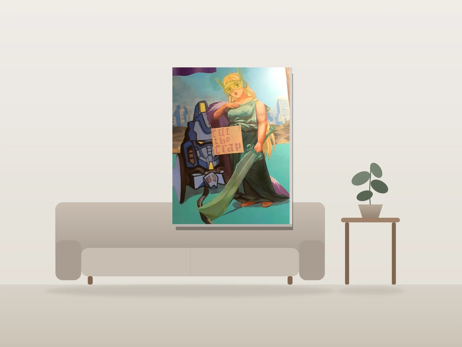 Sans titre by Zoltan Veevaete shown to scale in a room