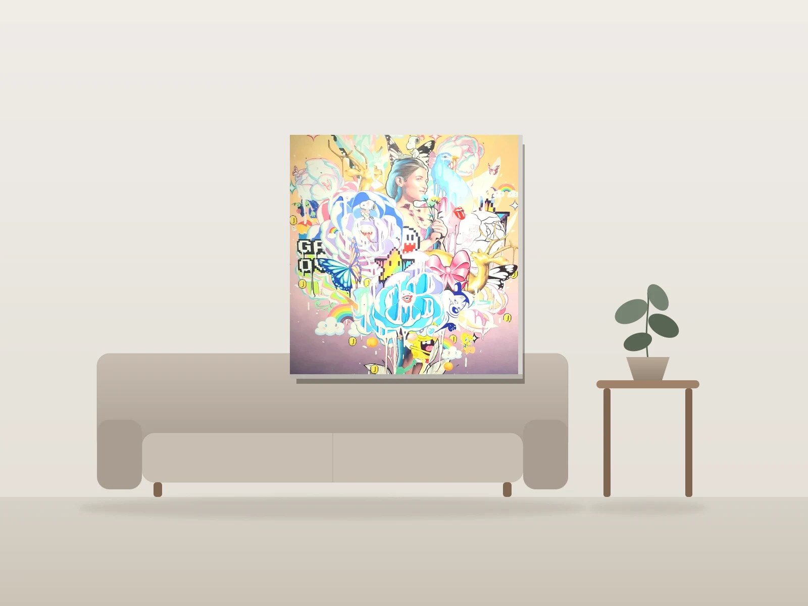 Sans titre by Nicolas Craig shown to scale in a room