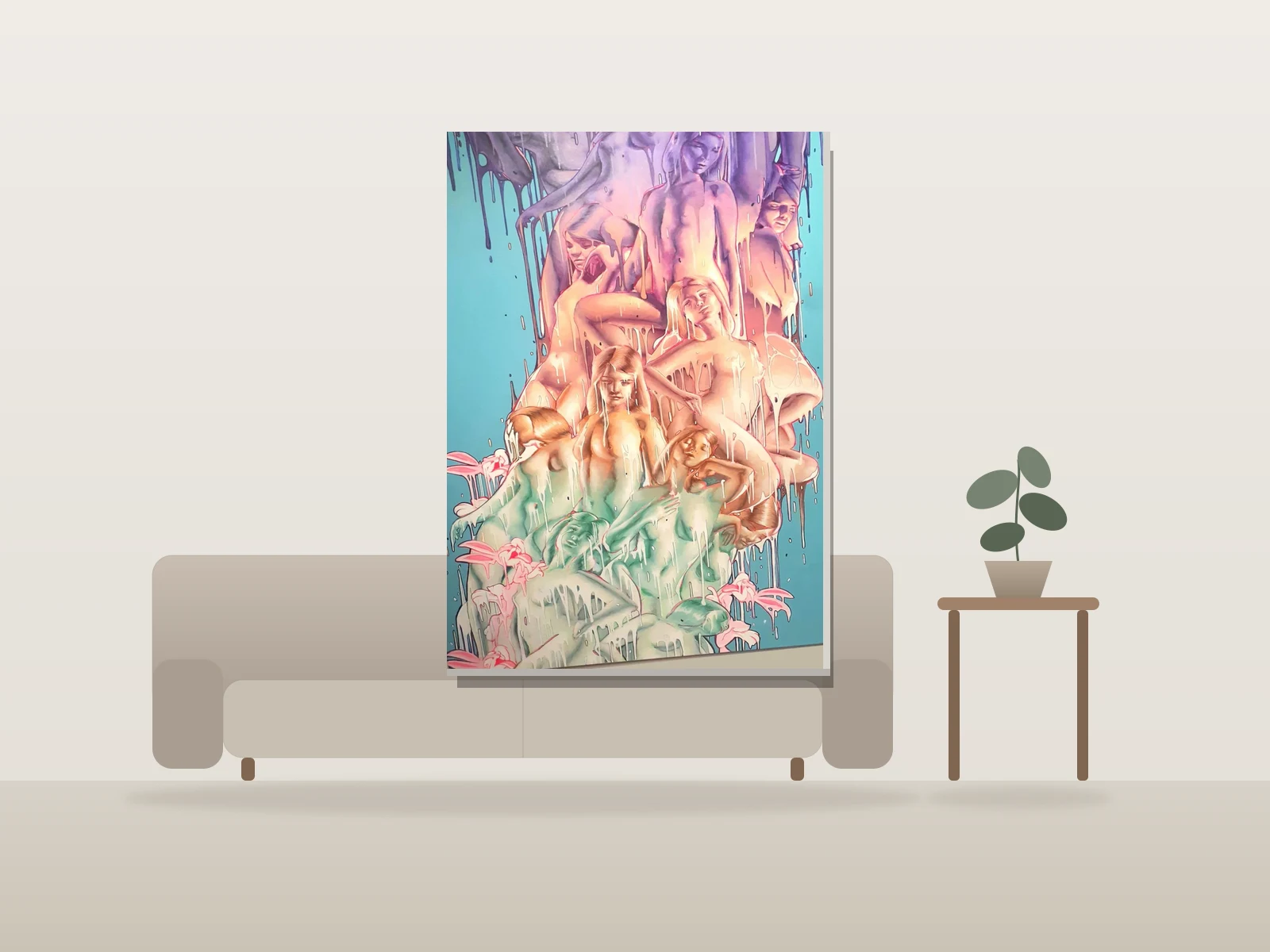 Sans titre by Nicolas Craig shown to scale in a room