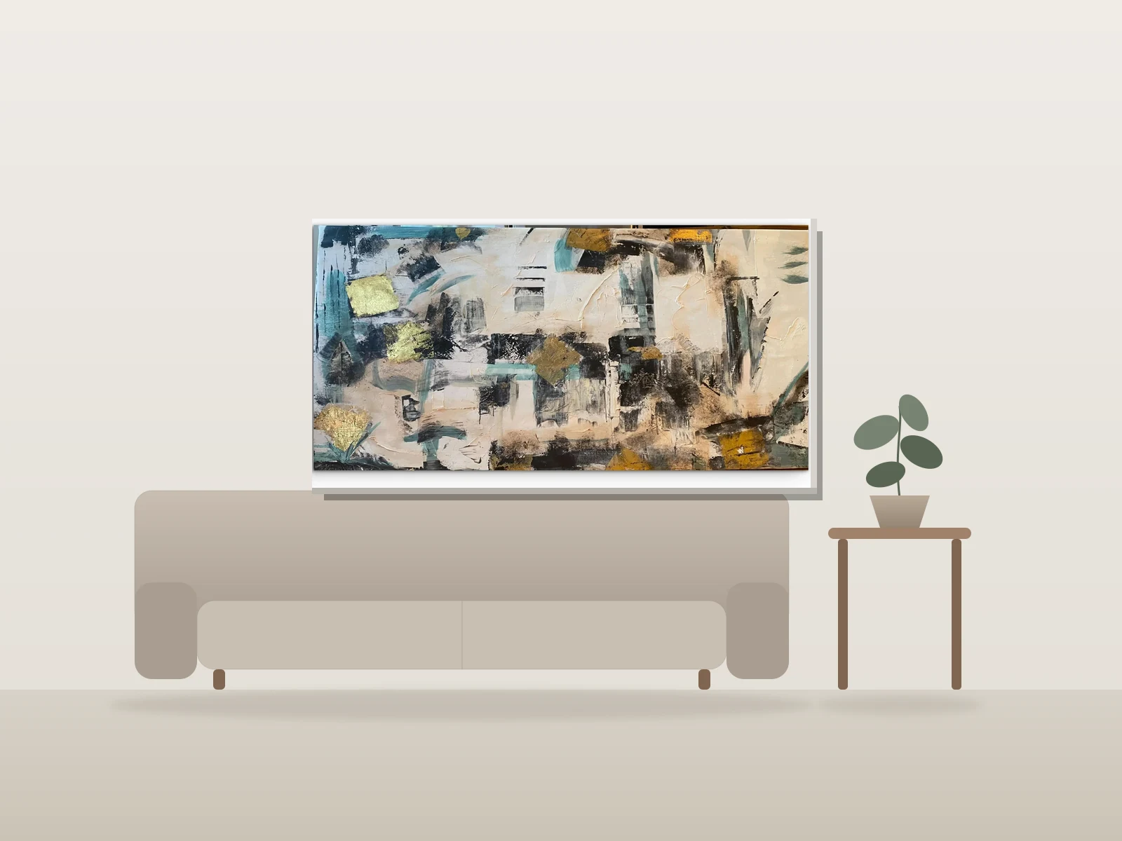 Calme urbain by Mia Ème shown to scale in a room