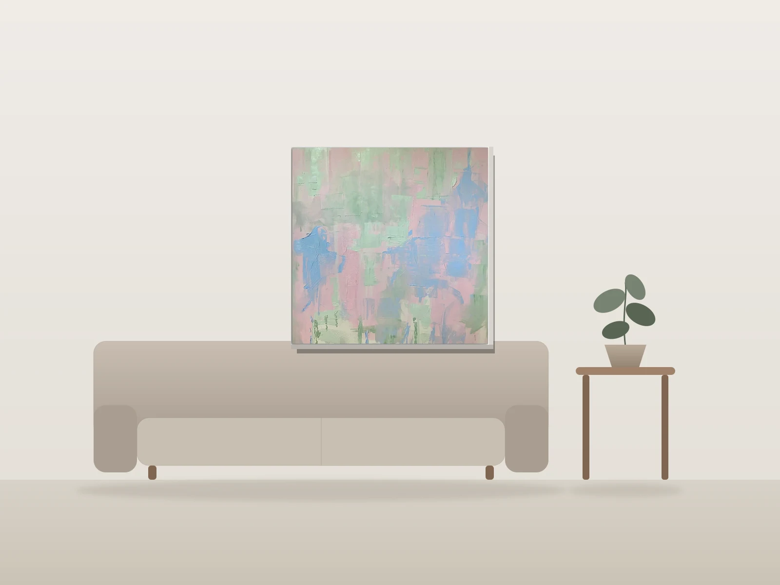 Proud Mary by Mia Ème shown to scale in a room