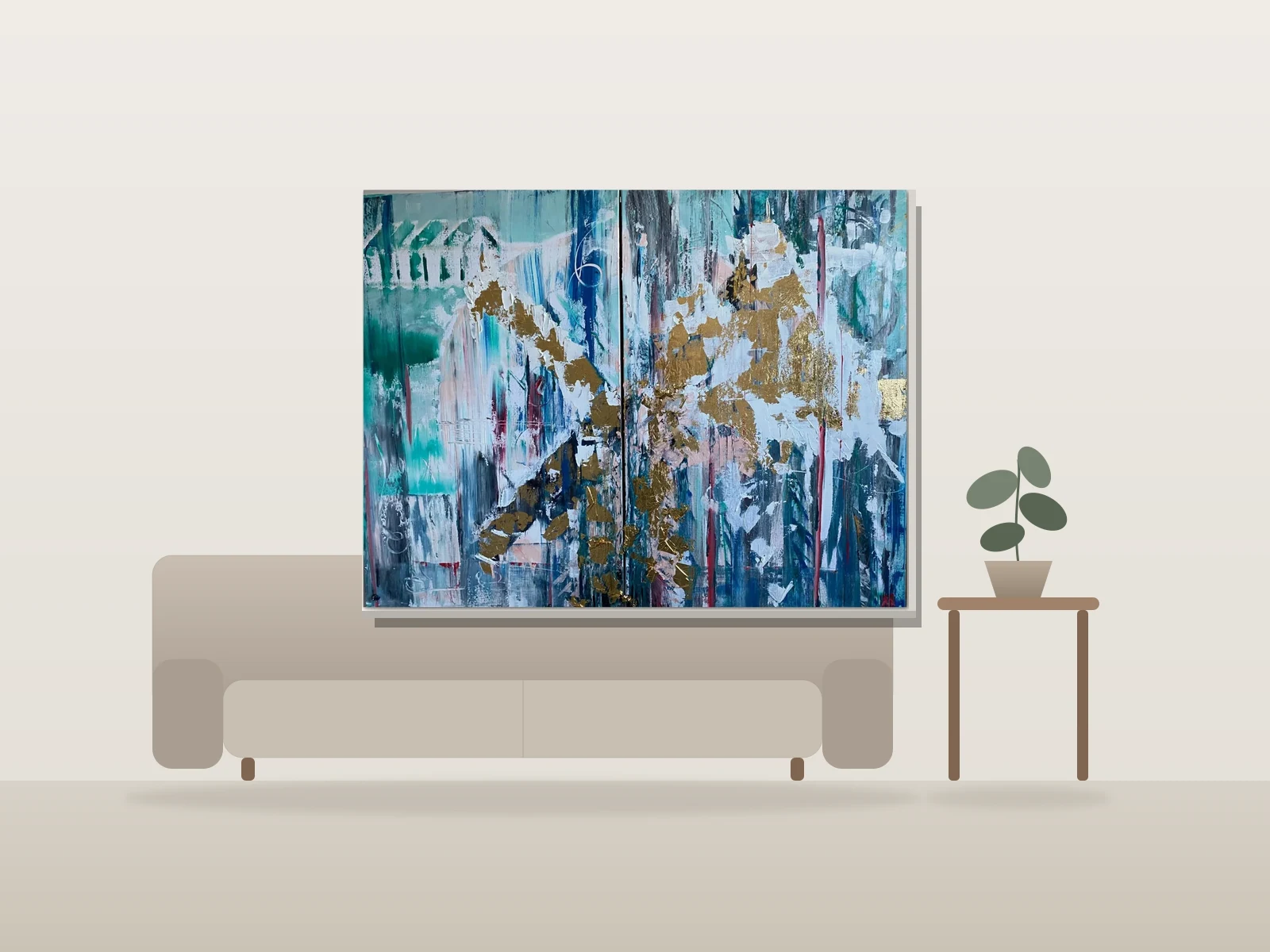 Bangkok by Mia Ème shown to scale in a room