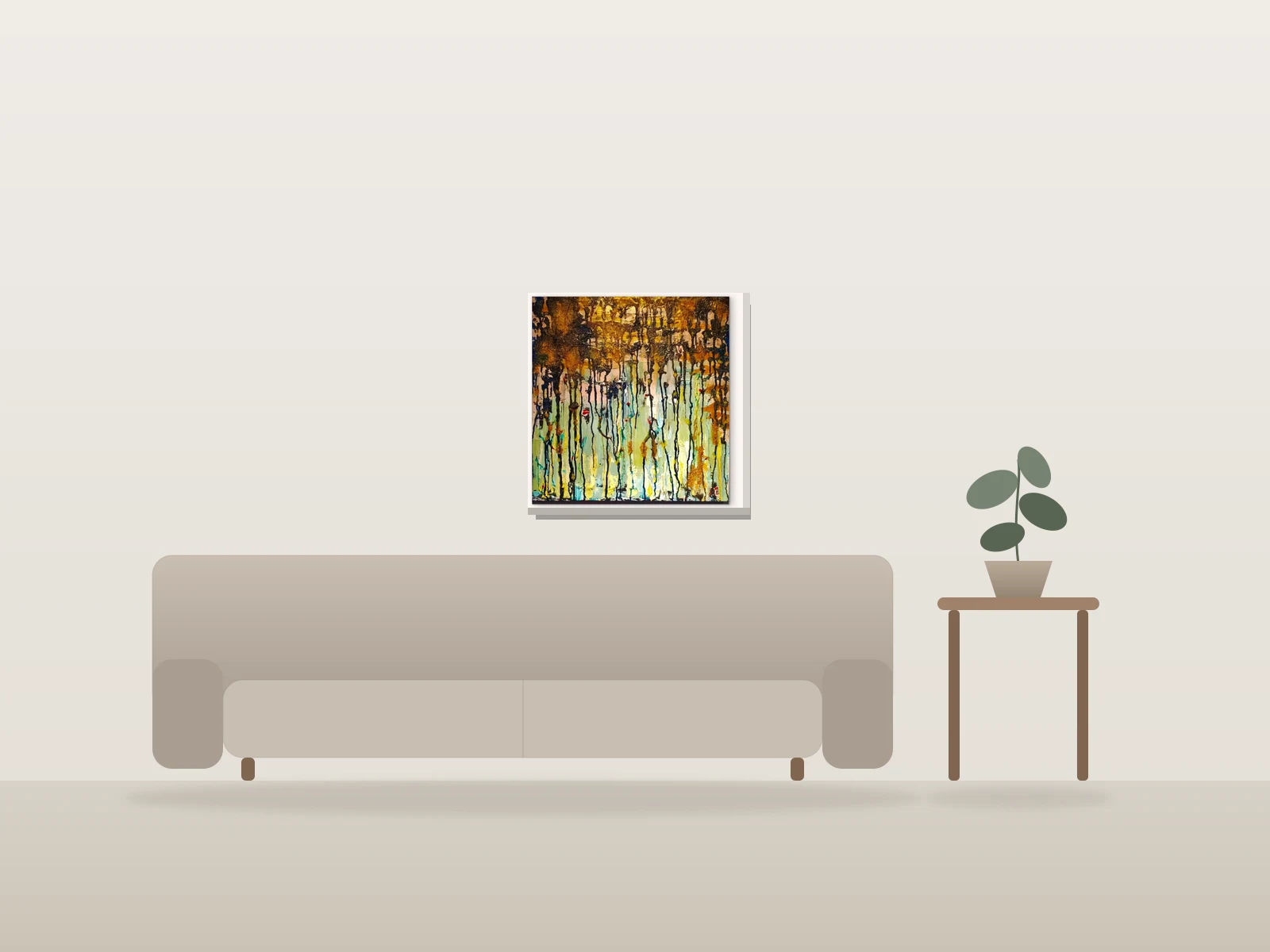À l'envers by Mia Ème shown to scale in a room