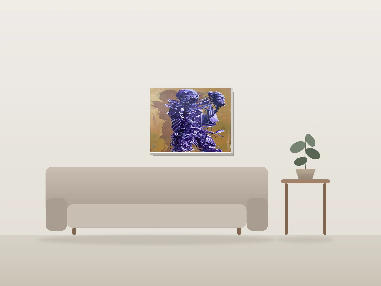 Naturellement by Korb shown to scale in a room