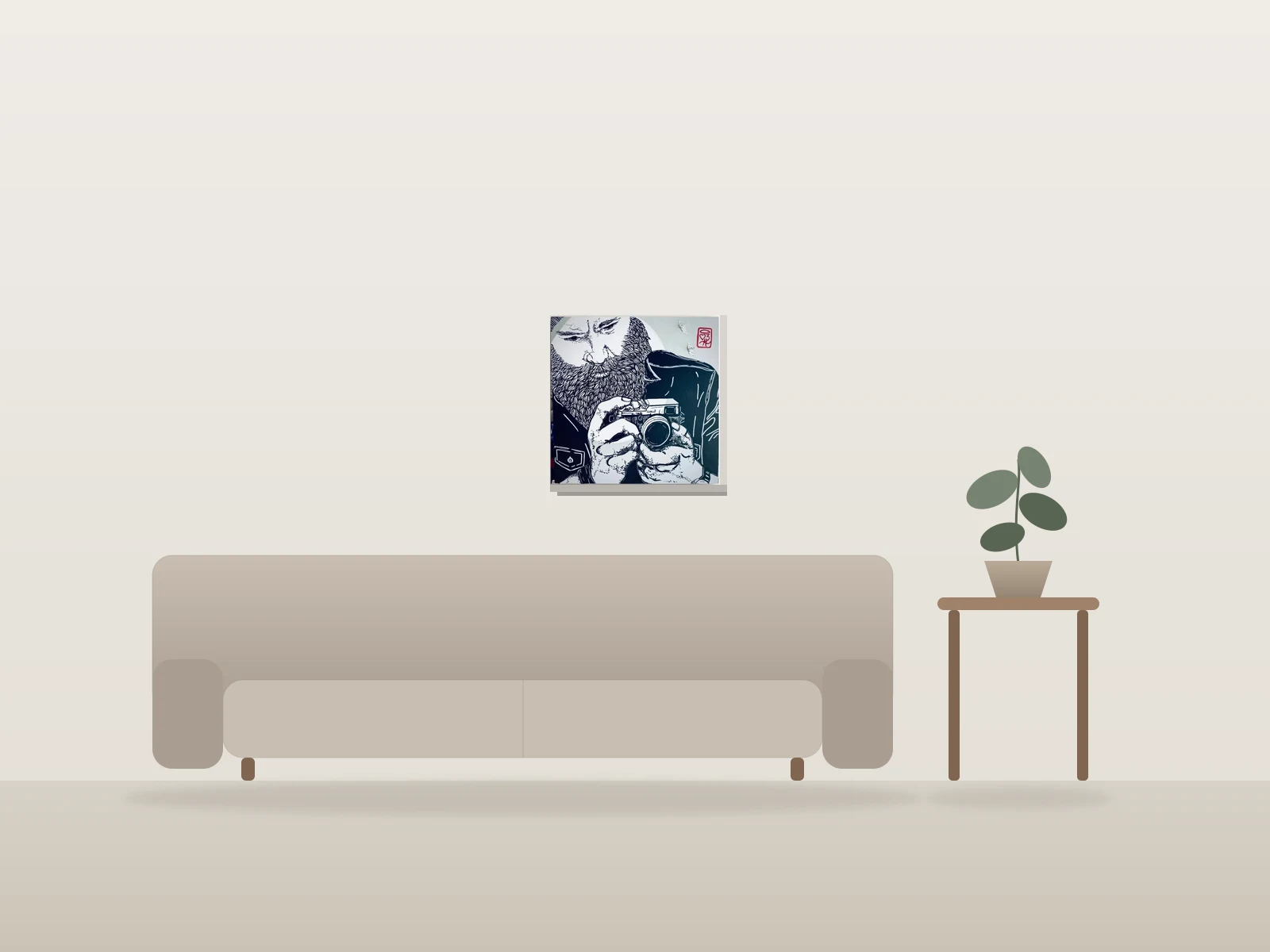 (Artsy) L’observateur by Origami Explorateur shown to scale in a room