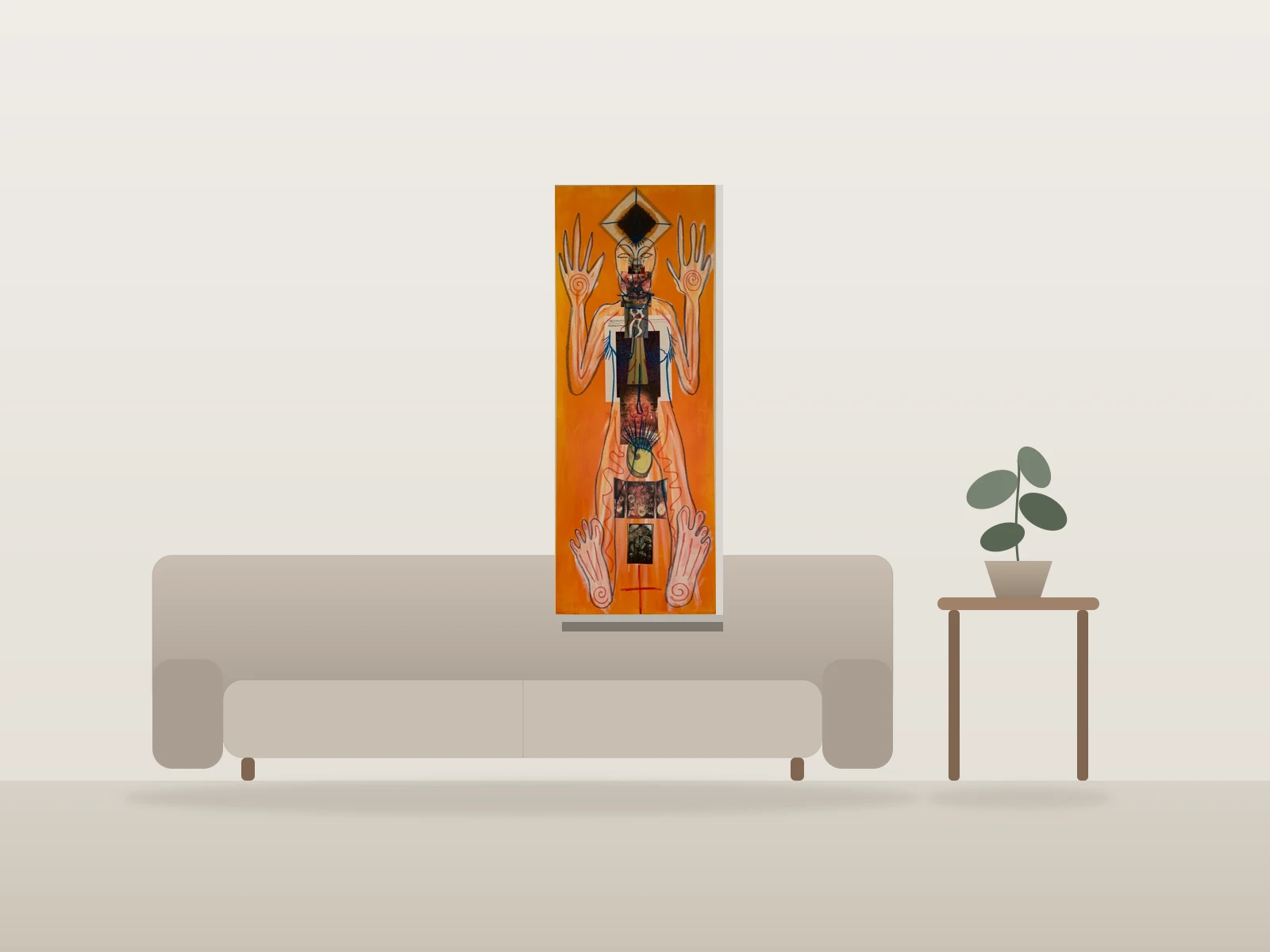 L’Éternel Pulsion by Daphn Durand-Forest shown to scale in a room