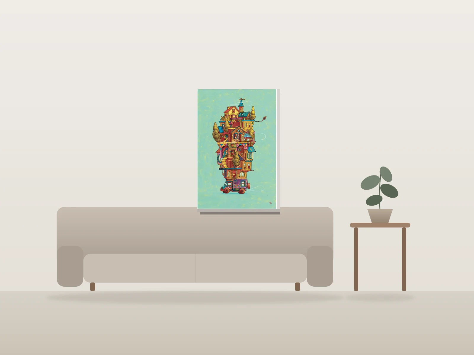 Ville vanlife by T shown to scale in a room