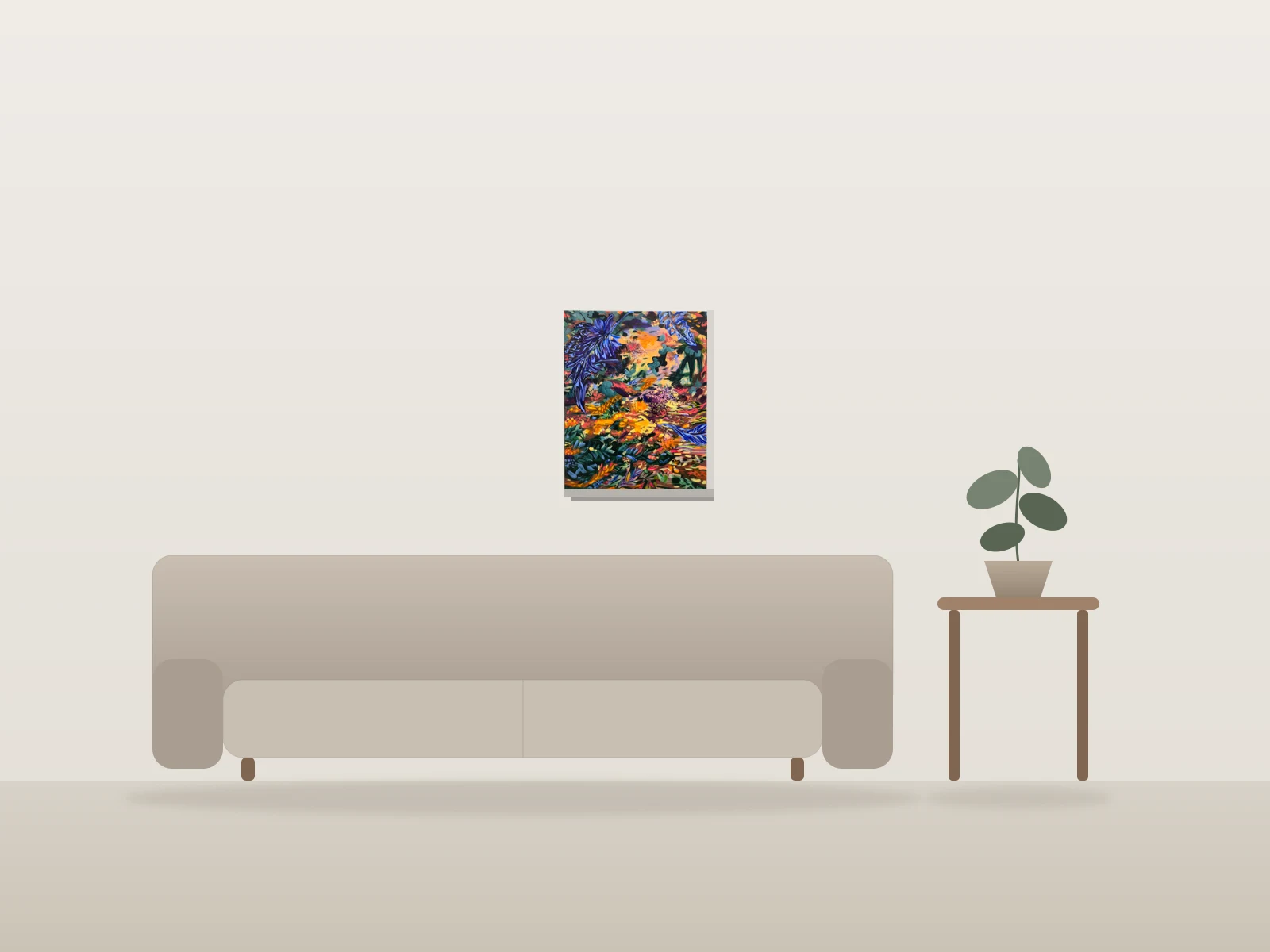 Le Toucan by La Marquise de Ville-mard shown to scale in a room