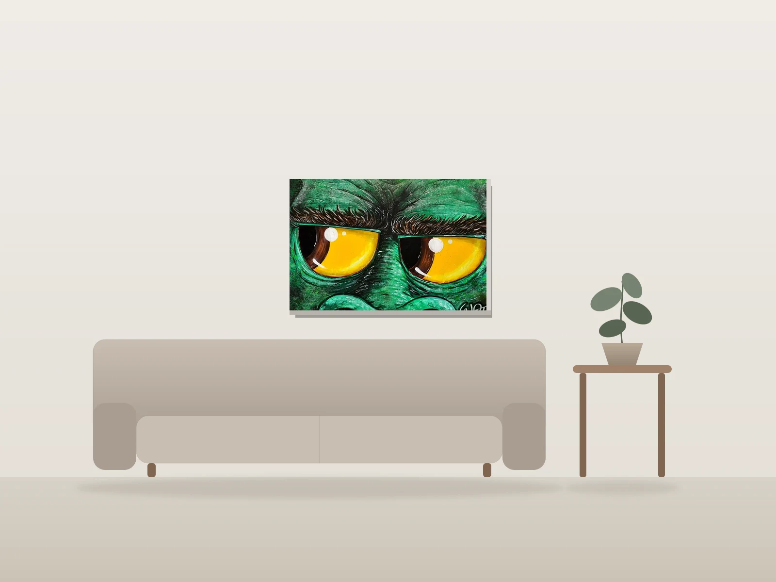 Dubius by WATT shown to scale in a room