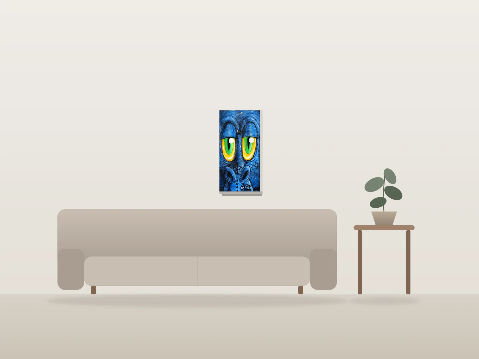 Securus by WATT shown to scale in a room