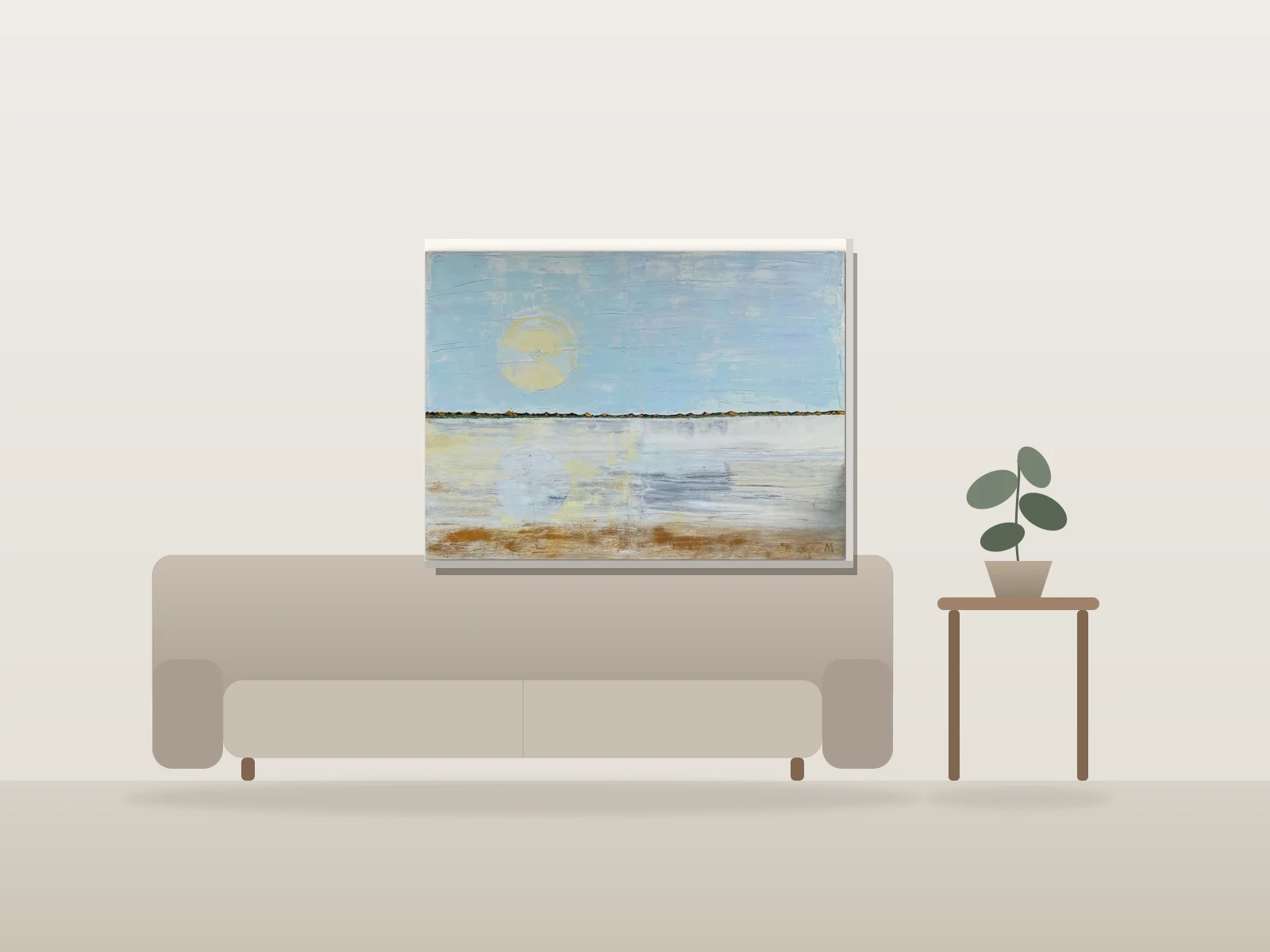 Soleil d'hiver by Mia Ème shown to scale in a room