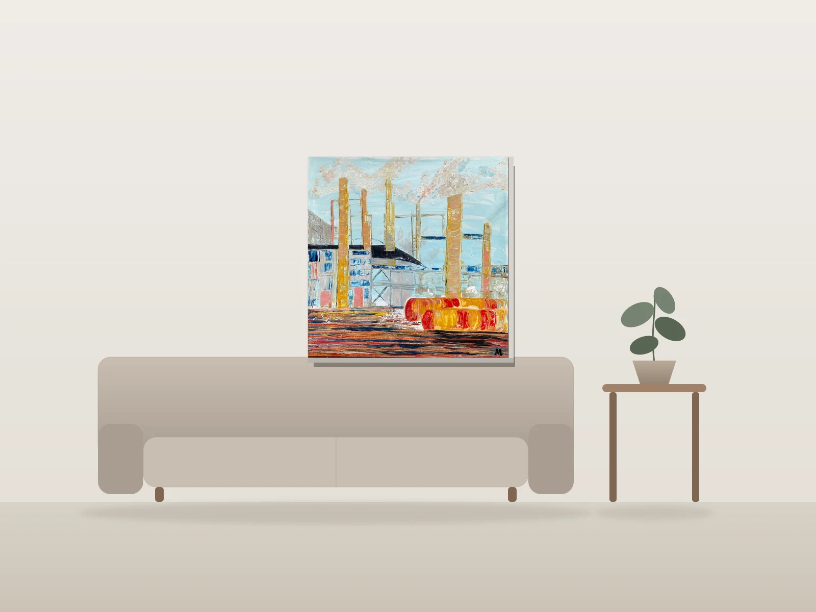 Dans l’Est by Mia Ème shown to scale in a room
