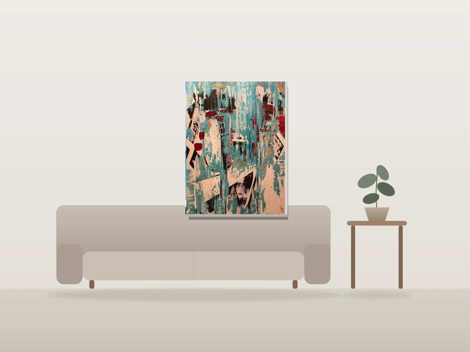 Foule sentimentale by Mia Ème shown to scale in a room