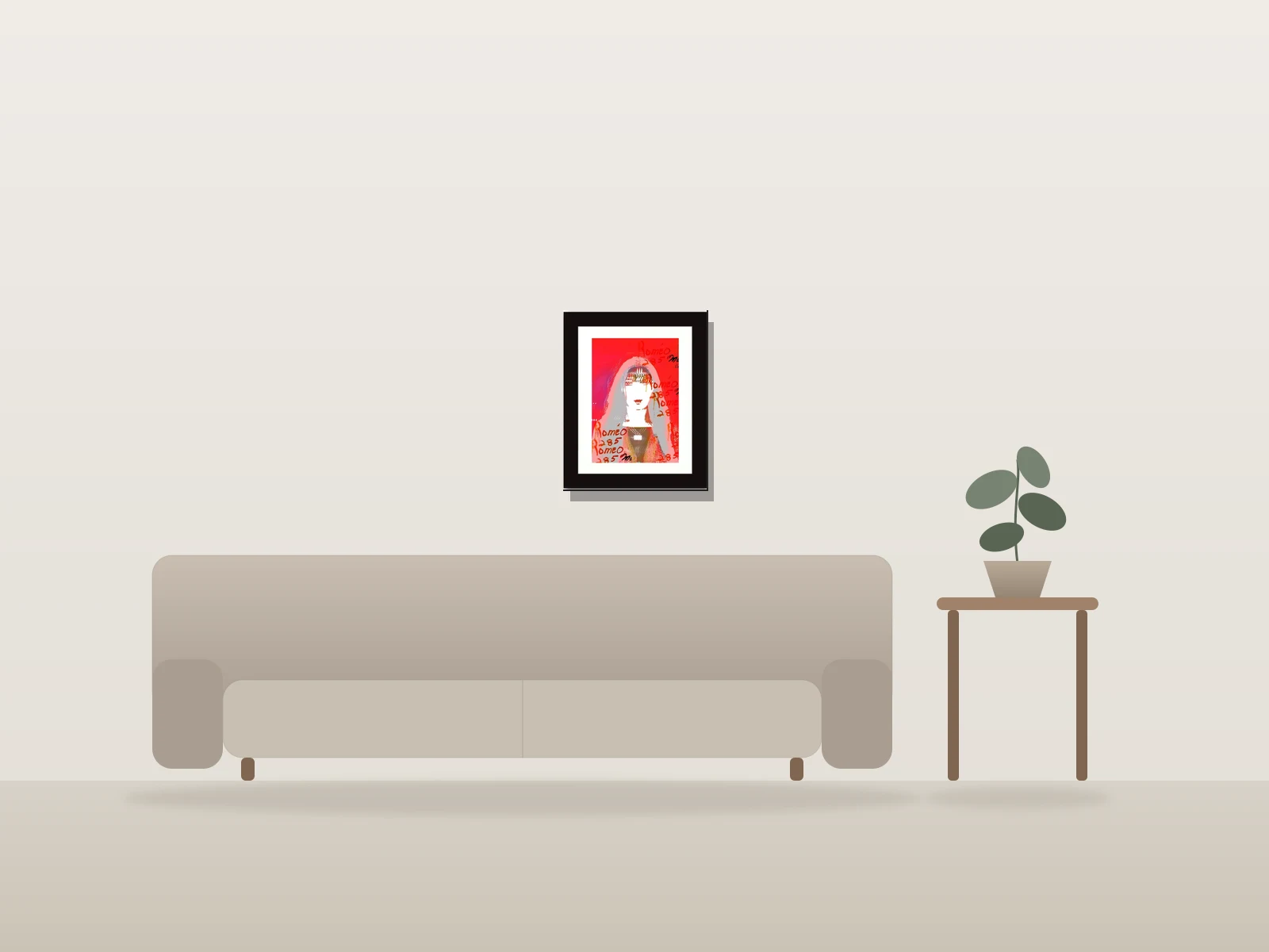 theWAYiART par Qat Mii présentée à l'échelle dans une pièce