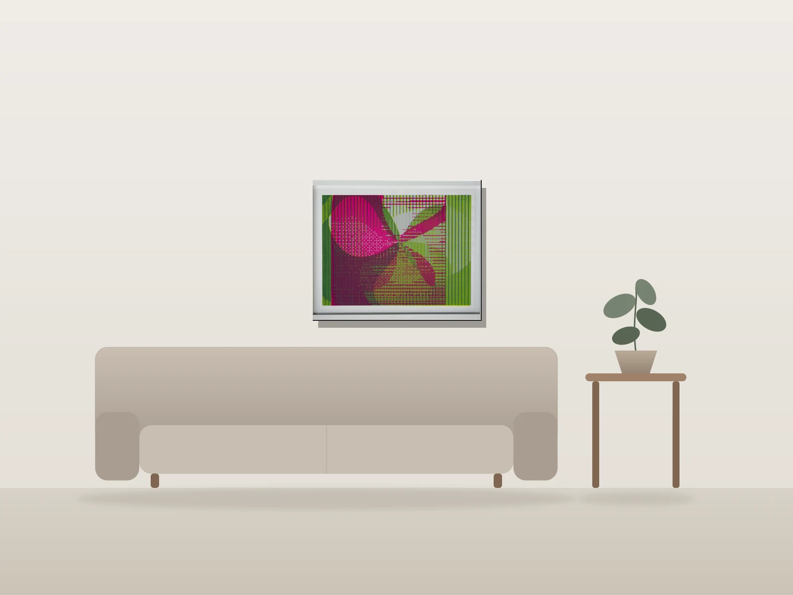 Kaleido G-M-A by Israël Dupuis shown to scale in a room