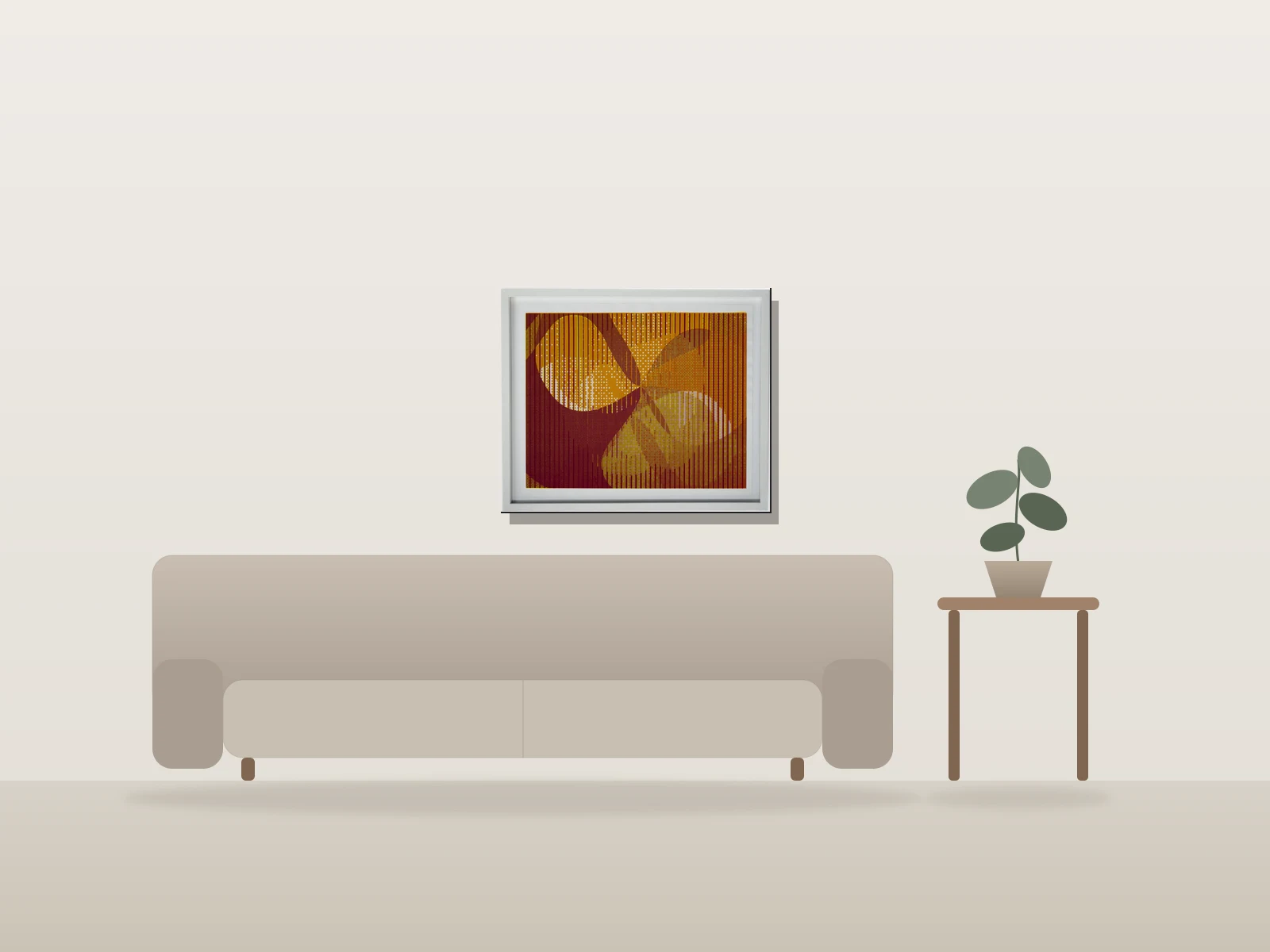 Kaleido G7 by Israël Dupuis shown to scale in a room