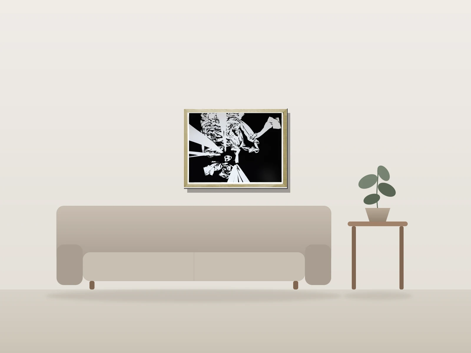 Seuil C by Israël Dupuis shown to scale in a room
