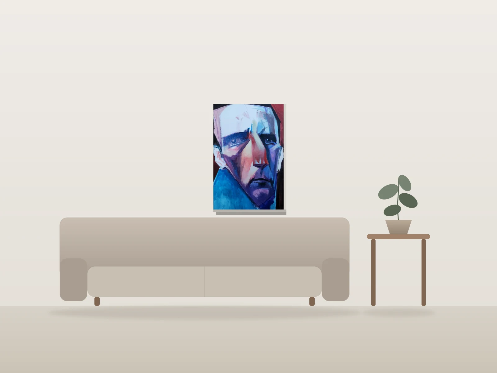 Intérieur par Charlie Ramos présentée à l'échelle dans une pièce